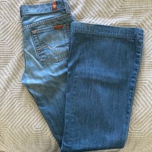 7 For All Mankind Dojo Wide Flare Denim.